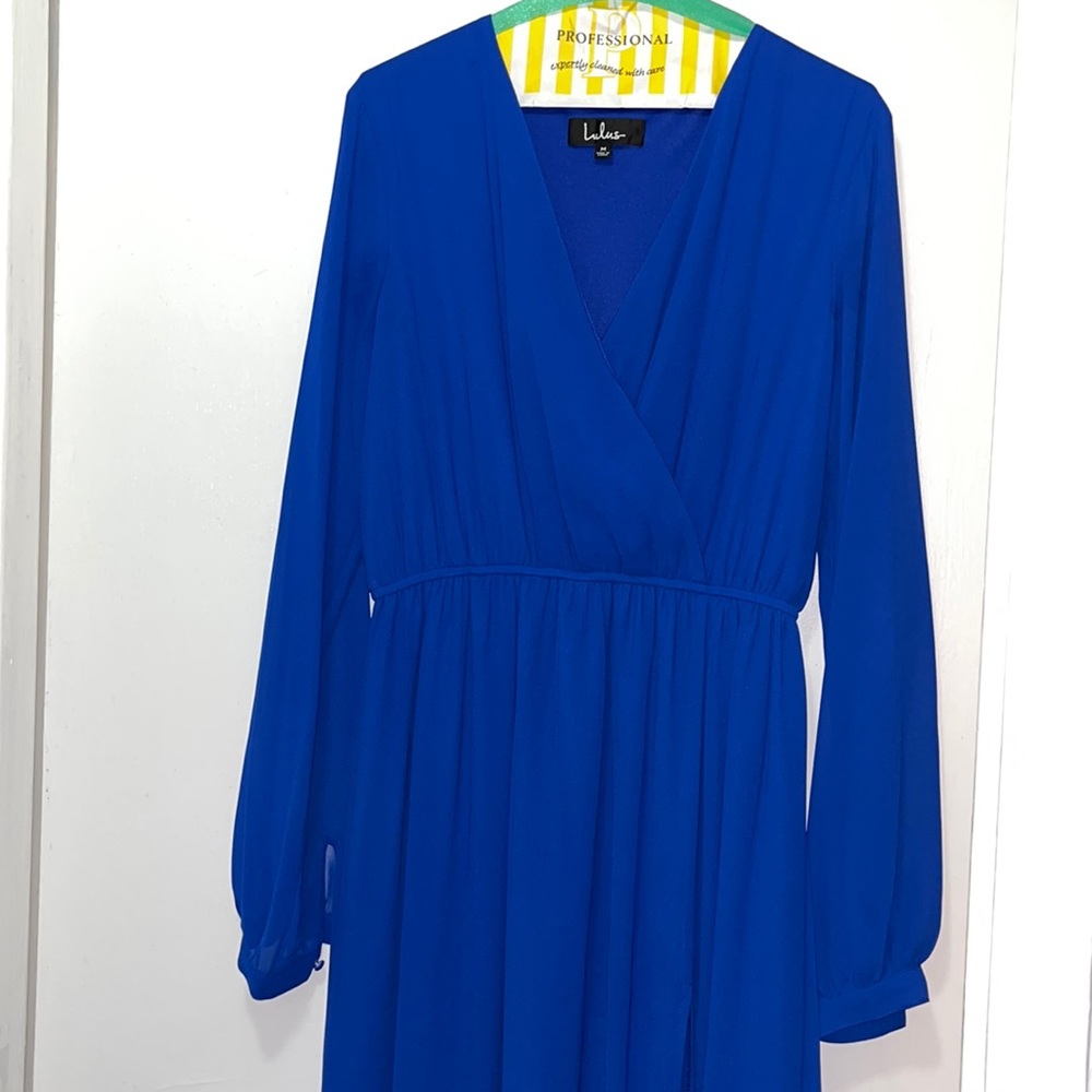 Lulus blue long sleeve dress size medium worn once!
